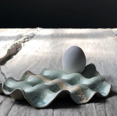 Eggeplate - lyseblå/mint