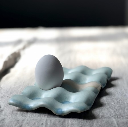 Eggeplate lysblå/mint